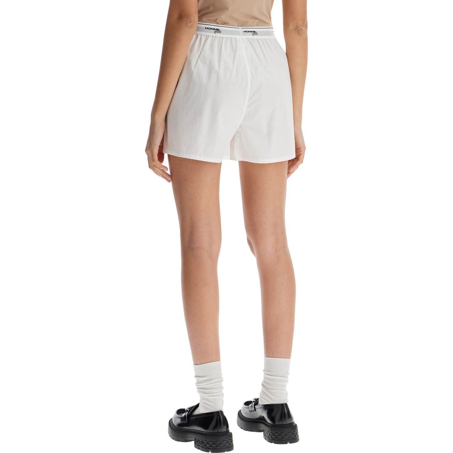 Homme Girls men's high-waisted white cotton boxer