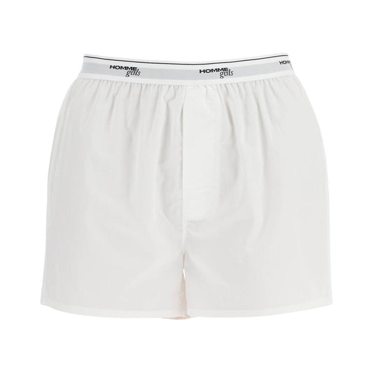 Homme Girls men's high-waisted white cotton boxer