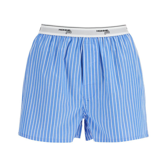 Homme Girls men's boxer 100% cotton blue striped high waist