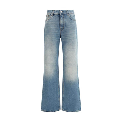 Haikure Light Blue Cotton Flared Jeans Haikure