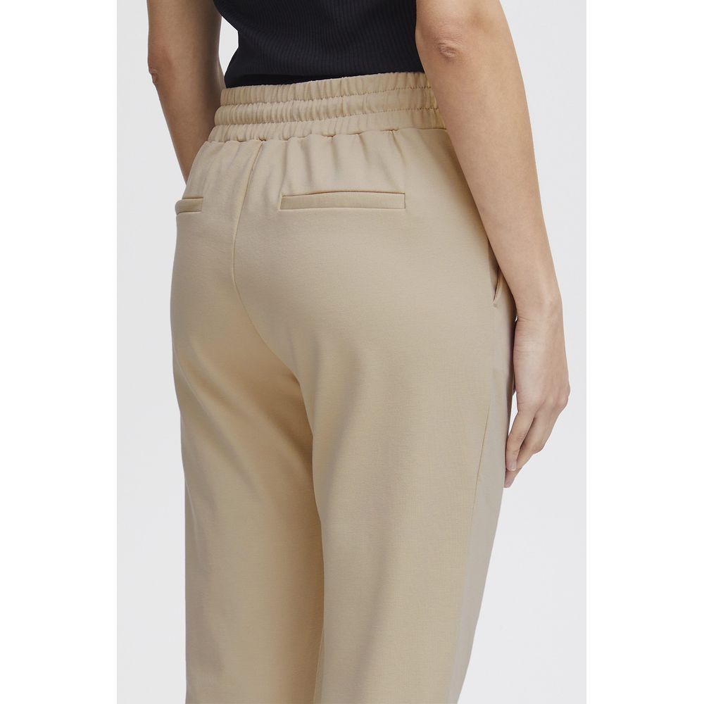 ICHI Beige Polyester Pants ICHI