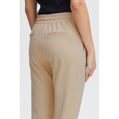 ICHI Beige Polyester Pants ICHI