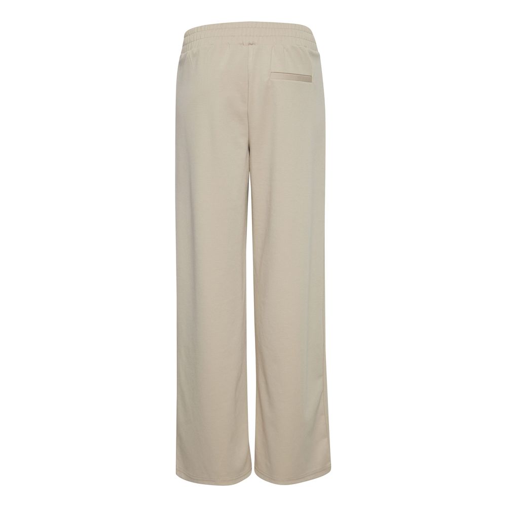 ICHI Beige Recycled Polyurethane Casual Pants ICHI