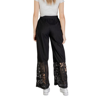 ICHI Black Cotton Pant ICHI