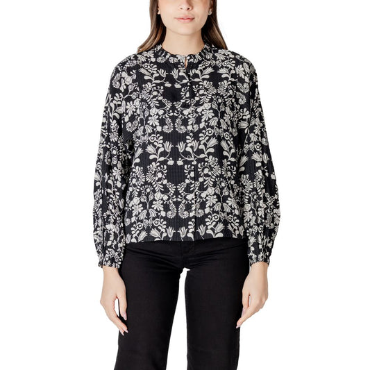 ICHI Black Viscose Blouse ICHI