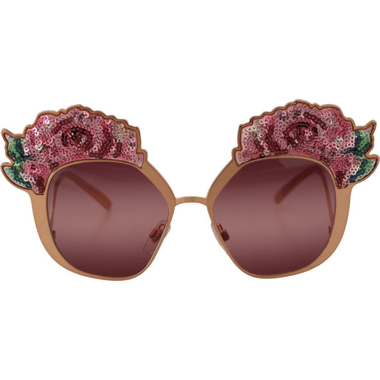 Chic Rose Sequin Embroidered Sunglasses Dolce & Gabbana
