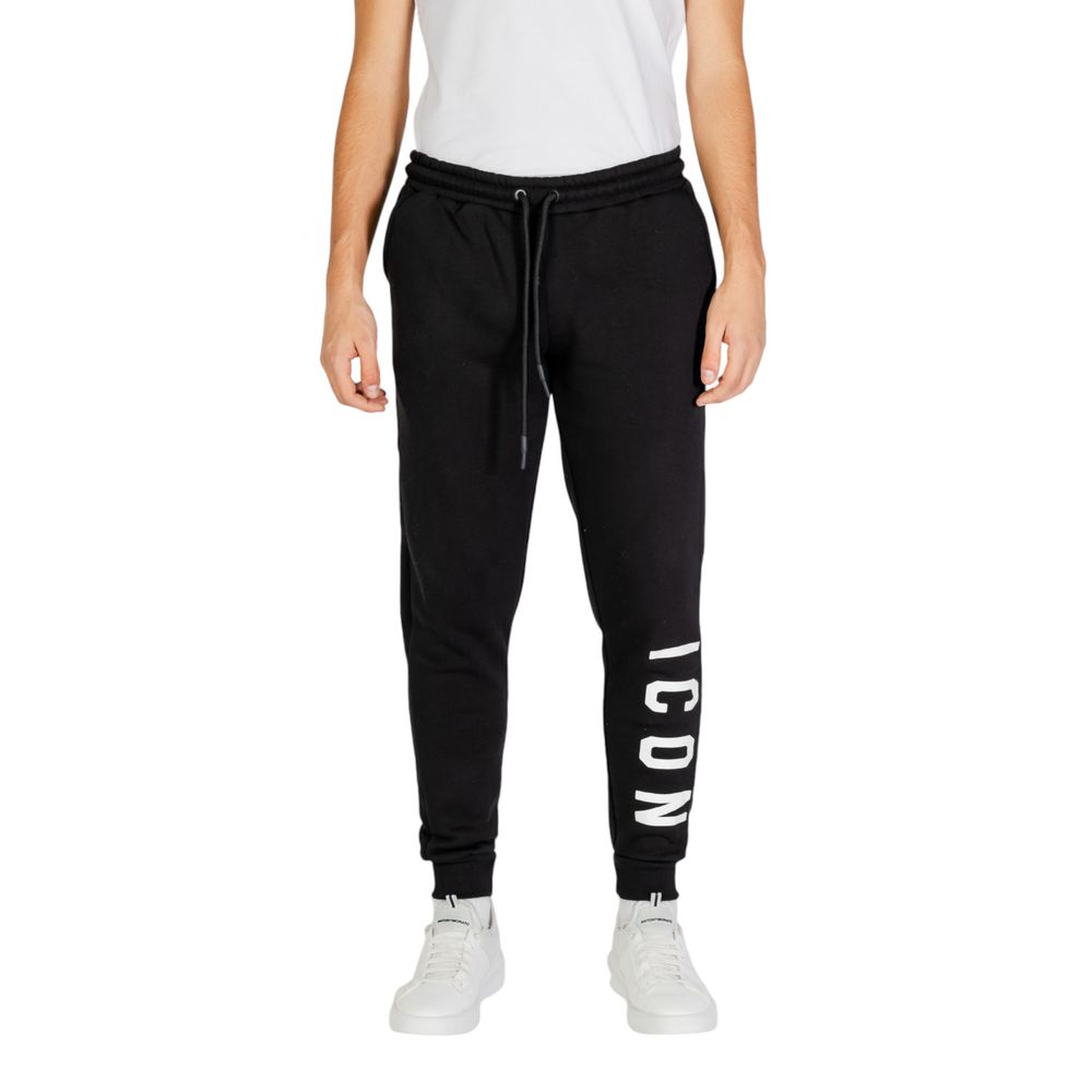 Icon Black And White Cotton Joggers (Workout Pants) Icon