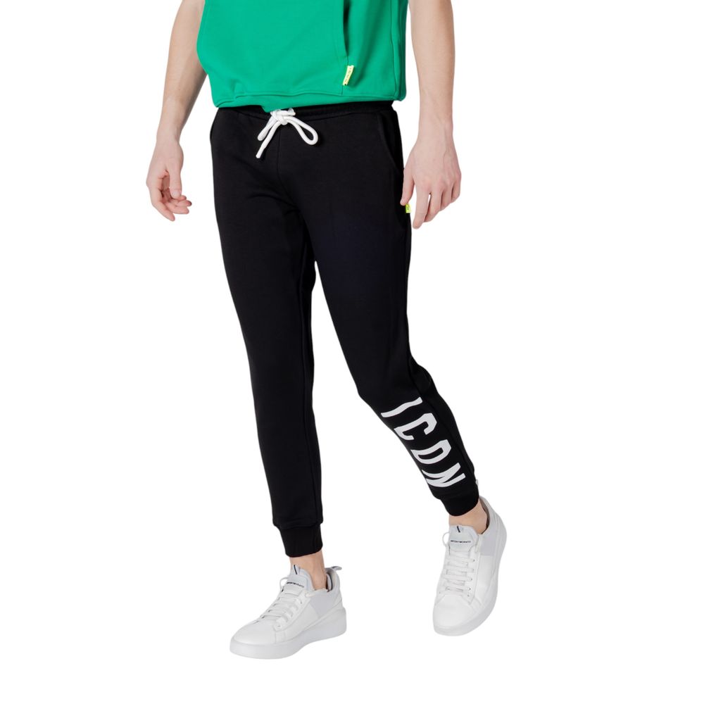 Icon Black Cotton Joggers (Workout Pants) Icon
