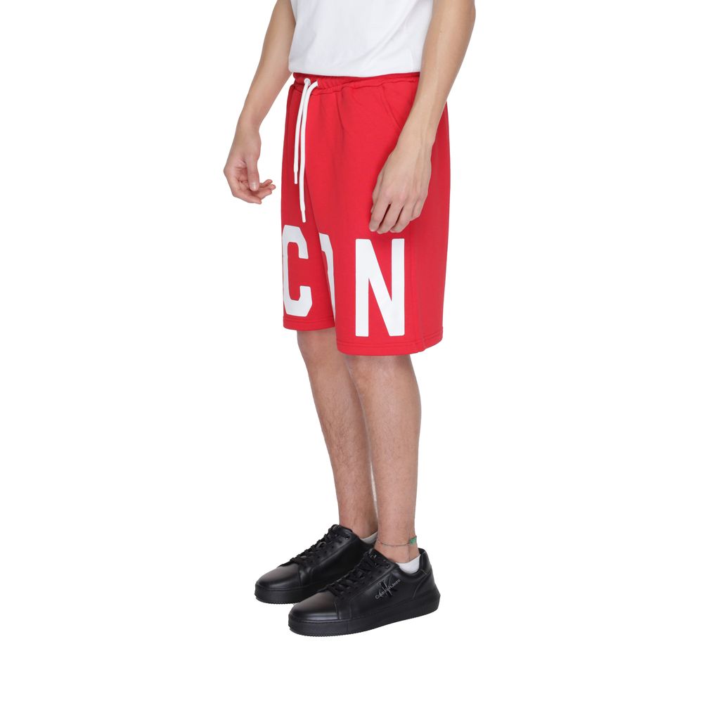 Icon Red Cotton Bermuda Shorts Icon