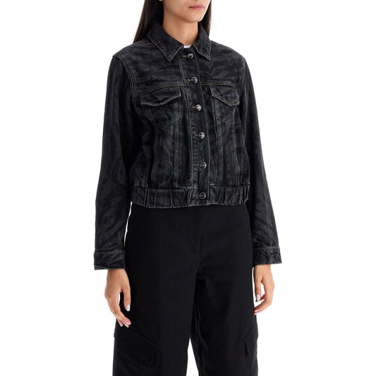 Ganni cut\n\nshort denim jacket with laser-cut Jackets Ganni