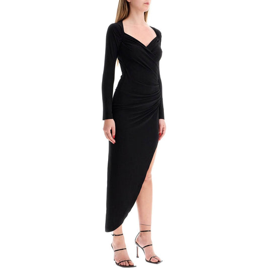 Norma Kamali asymmetric draped jersey stretch dress in Dresses Norma Kamali