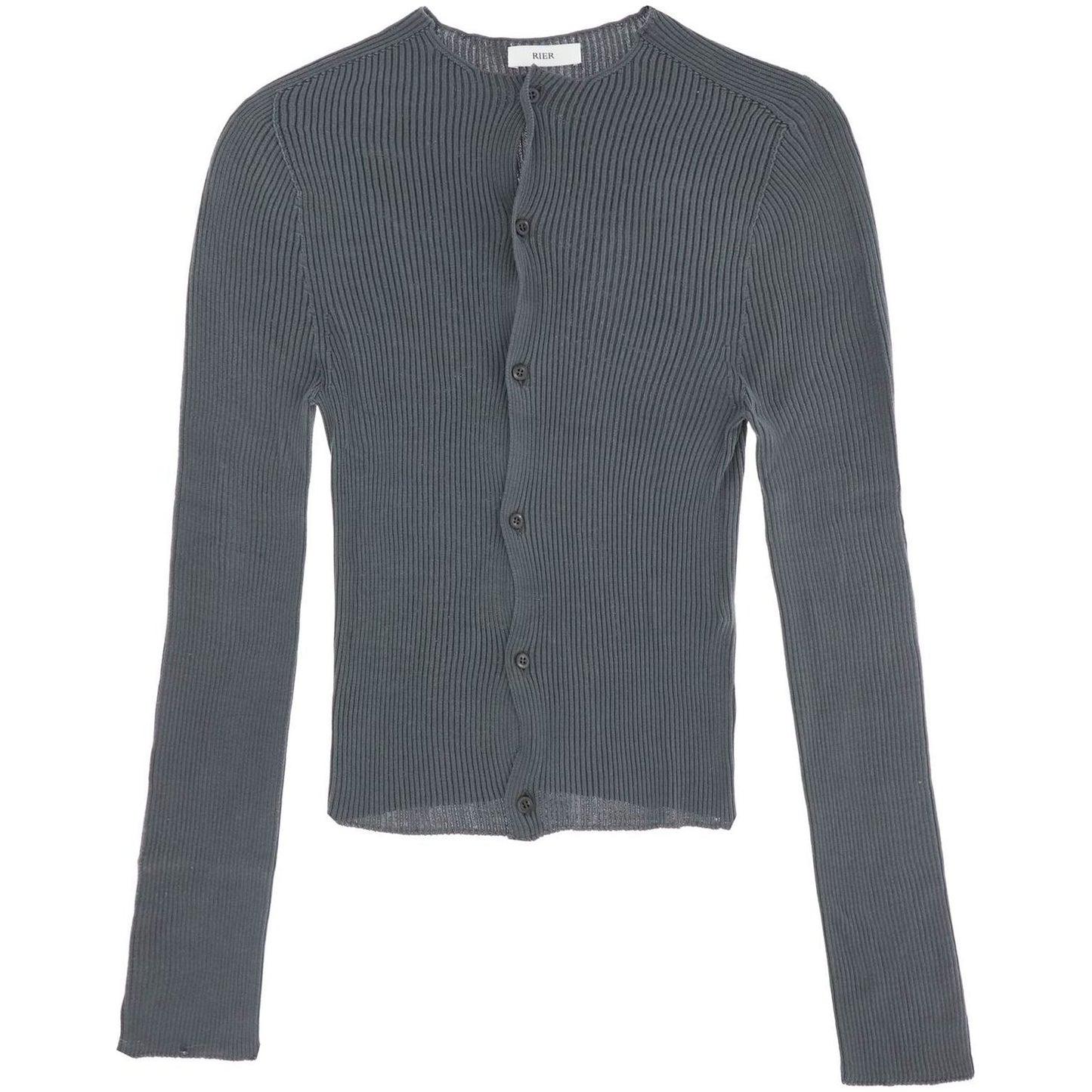 RIER fitted ribbed silk cardigan with Knitwear RIER