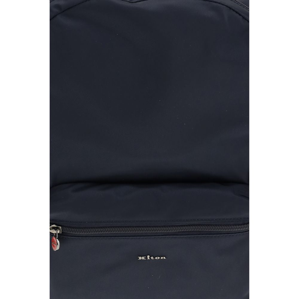 Kiton Blue Nylon Backpack
