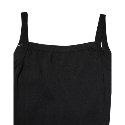 Laneus Black Square Neck Bodycon Ruched Mini Dress Laneus