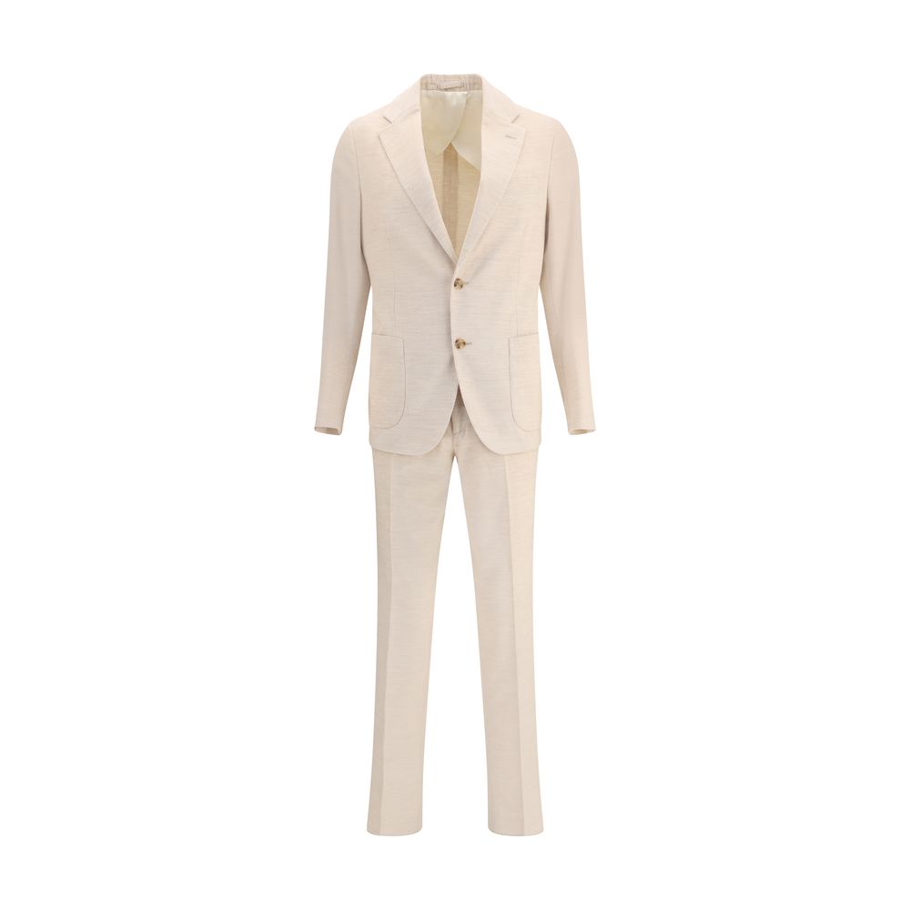 Lardini Beige Cotton Two-Piece Suit Lardini
