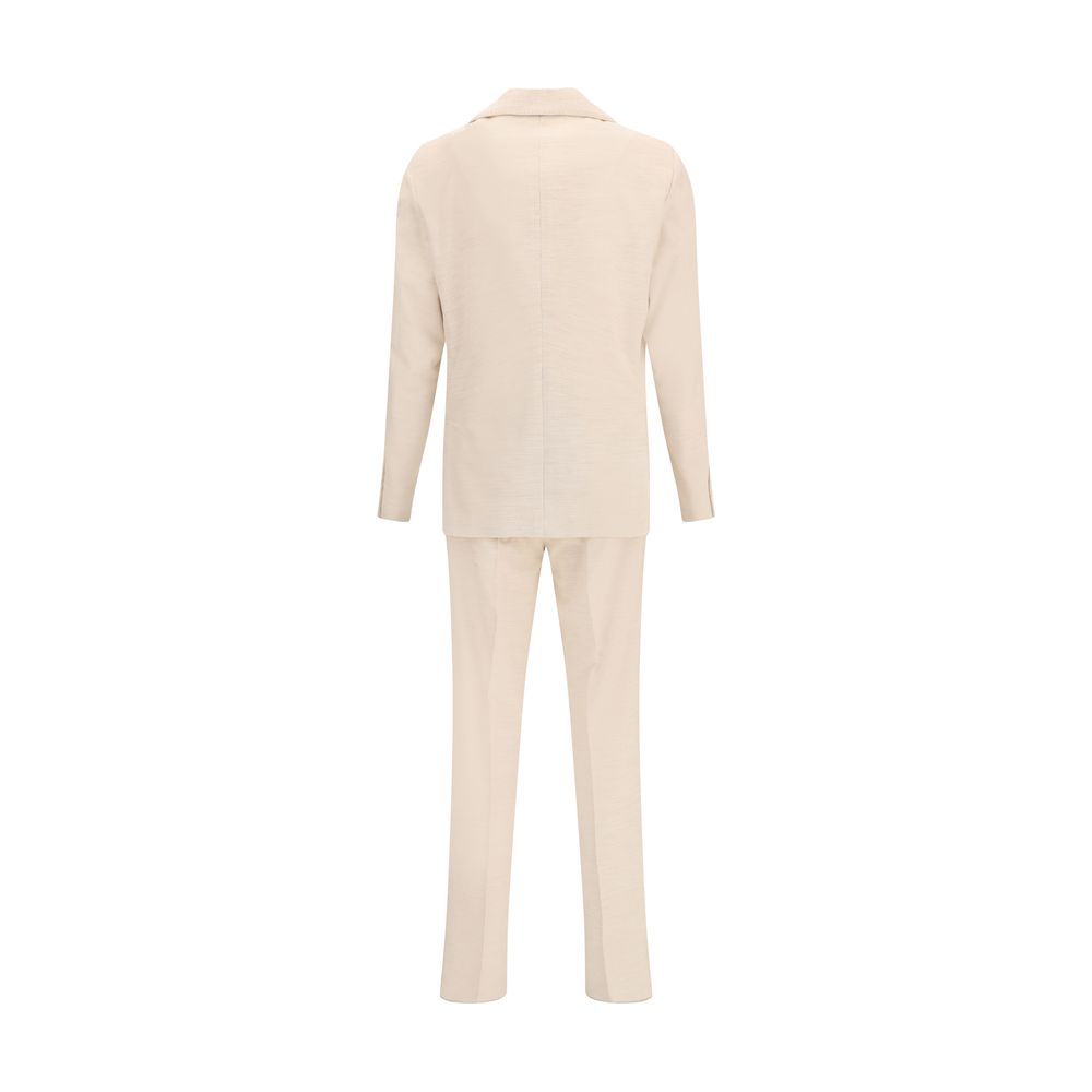 Lardini Beige Cotton Two-Piece Suit Lardini