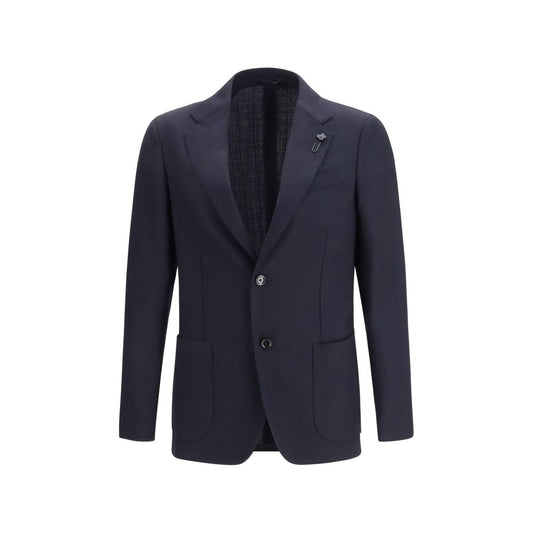 Lardini Blue Fleece Wool Blazer 1728,72470364320,Blazers - Suits & Blazers - Clothing,Blue,Clothing,IT46 | S,IT48 | M,IT50 | L,IT52 | XL,IT54 | XXL,Lardini,Men,New with tags,Suits & Blazers - Clothing