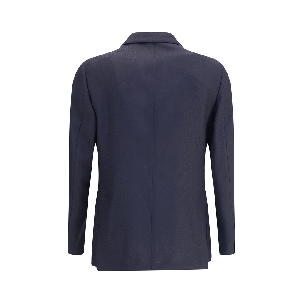 Lardini Blue Fleece Wool Blazer Lardini