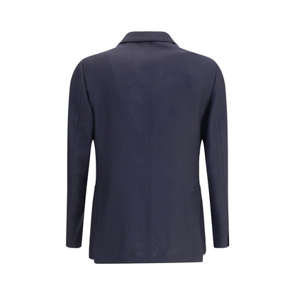 Lardini Blue Fleece Wool Blazer Lardini