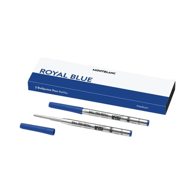 MONTBLANC Mod. ROYAL BLUE - BALLPOINT PEN REFILLS  - MEDIUM - 2PCS-0