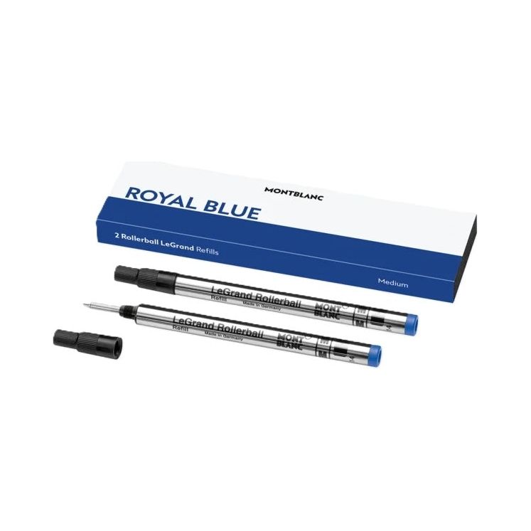 MONTBLANC Mod. ROYAL  BLUE - REFILLS  ROLLER BALL PEN - MEDIUM - 2PCS-0