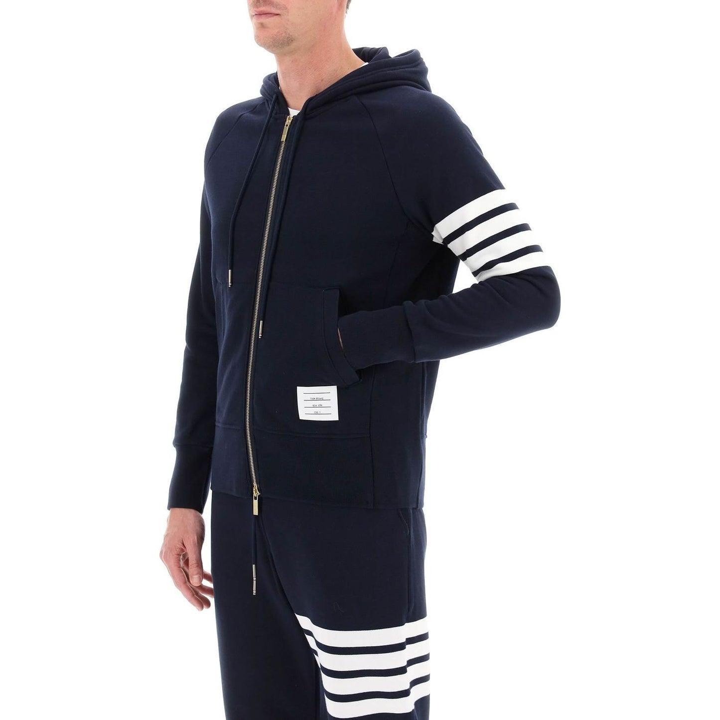 Thom Browne 4-bar zip-up hoodie Topwear Thom Browne