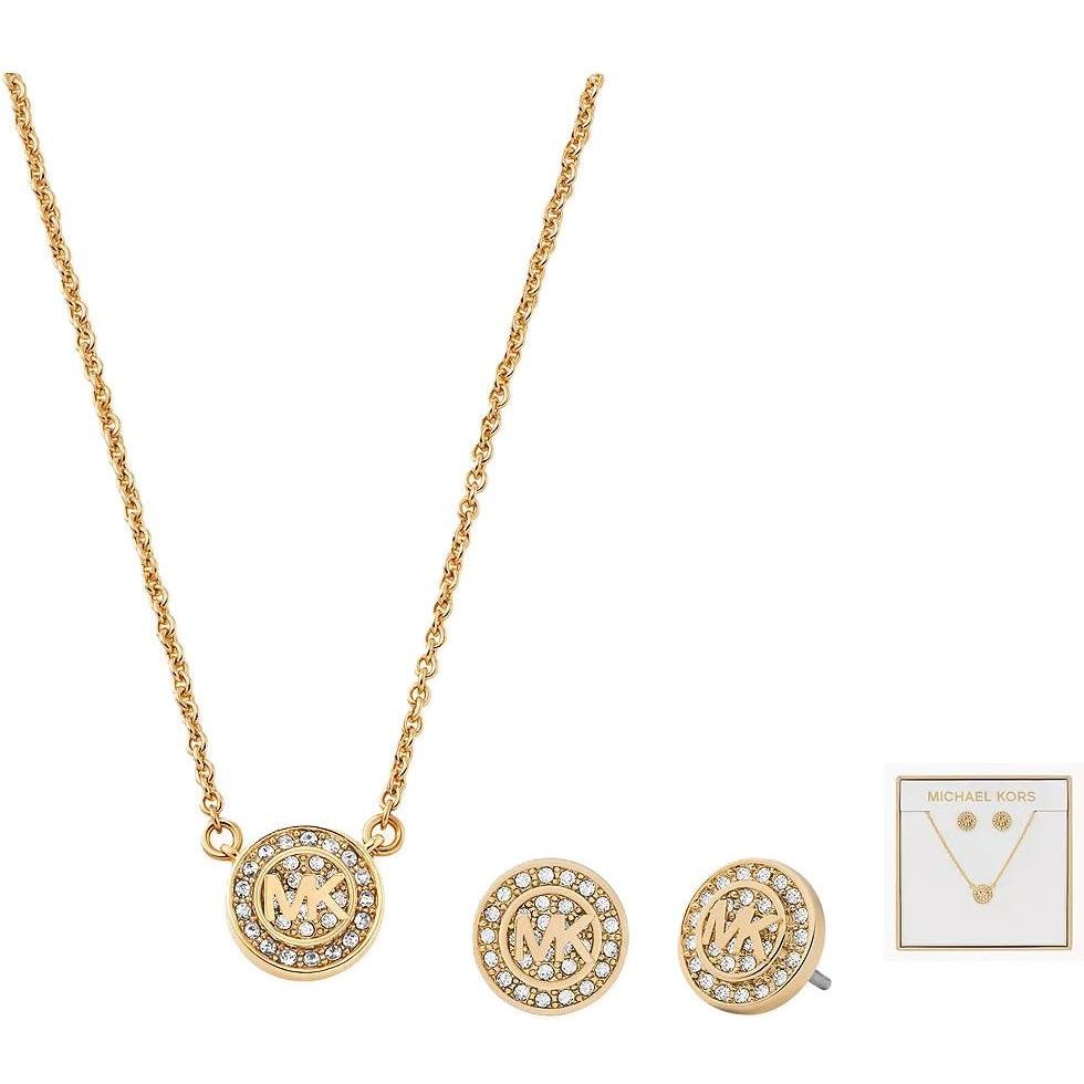 MICHAEL KORS JEWELS Mod. LOGO - Special Pack Necklace + Earrings DESIGNER FASHION JEWELLERY MICHAEL KORS JEWELS