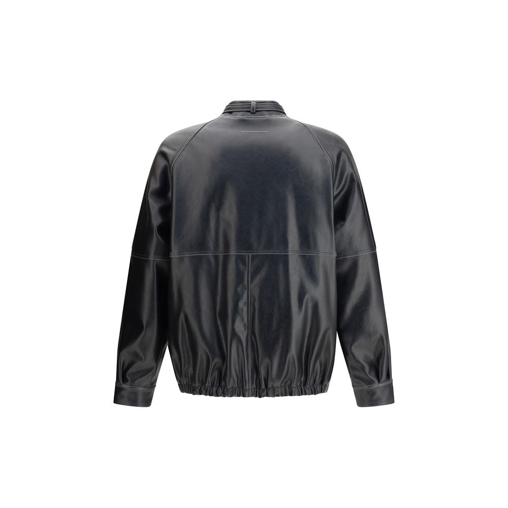 MM6 Black Polyester Bomber MM6