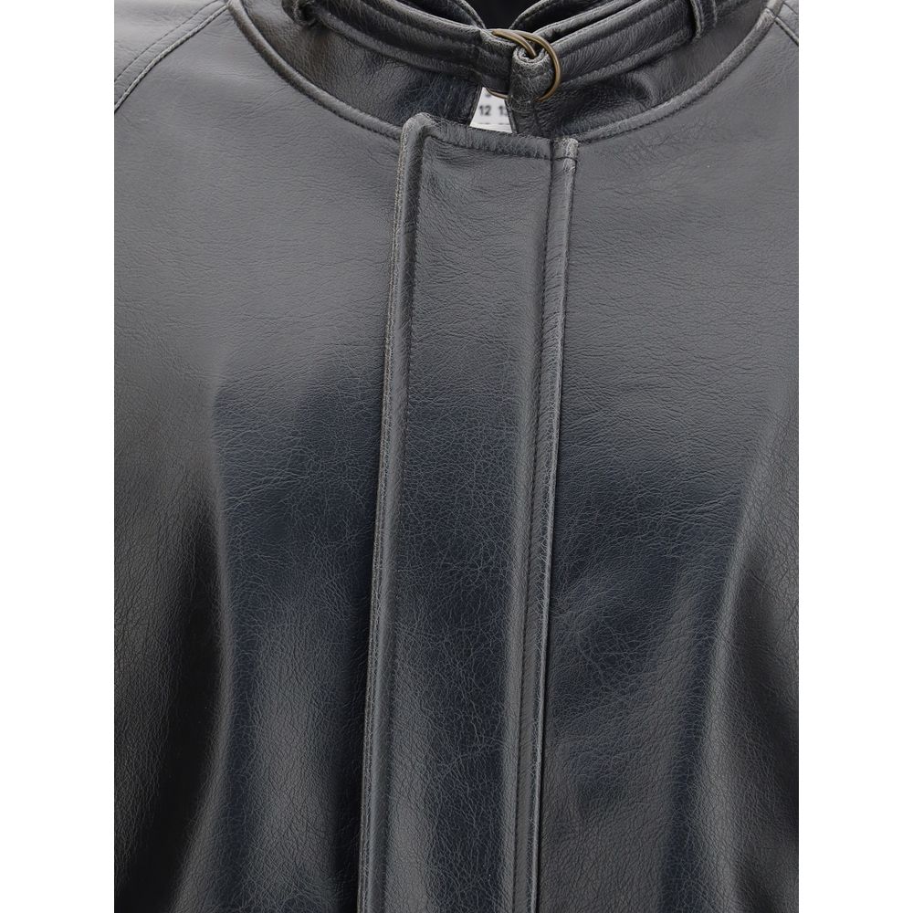MM6 Black Polyester Bomber MM6