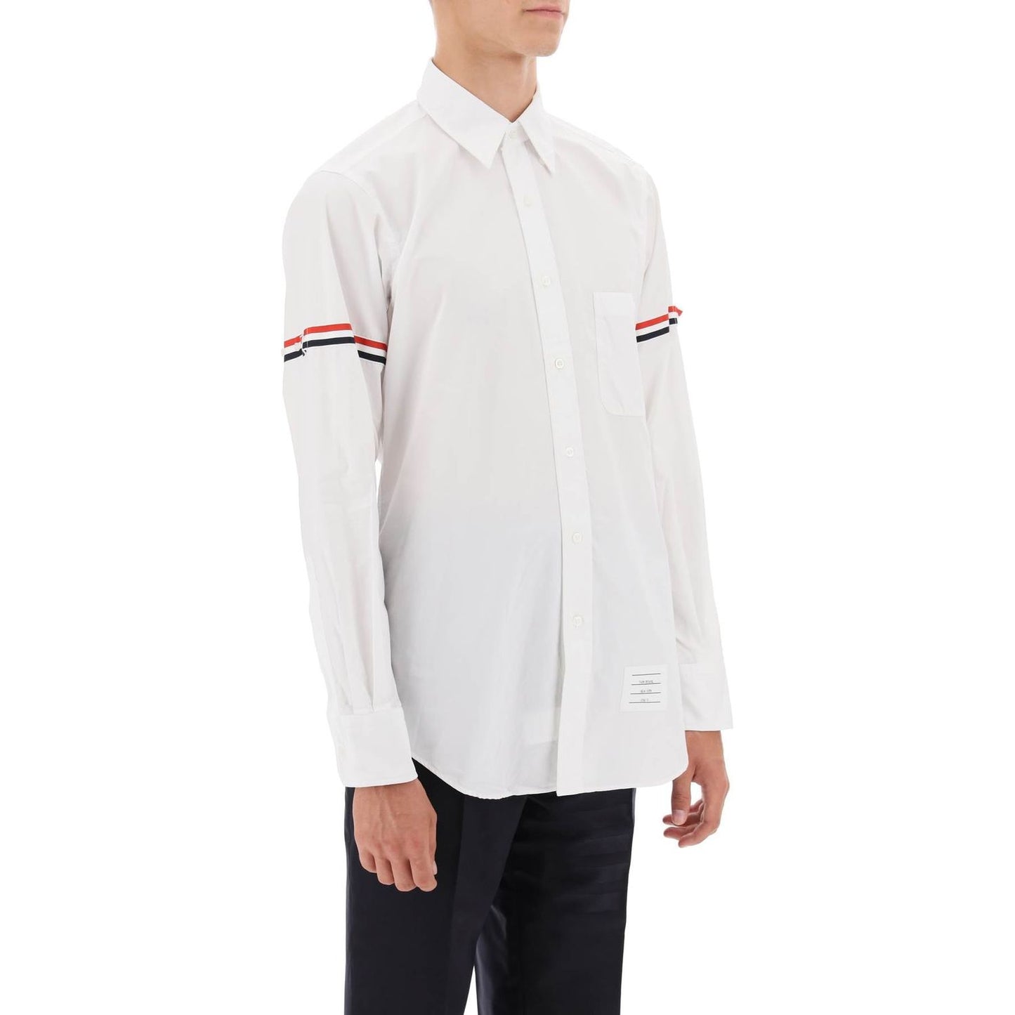 Thom Browne oxford button-down shirt with rwb armbands