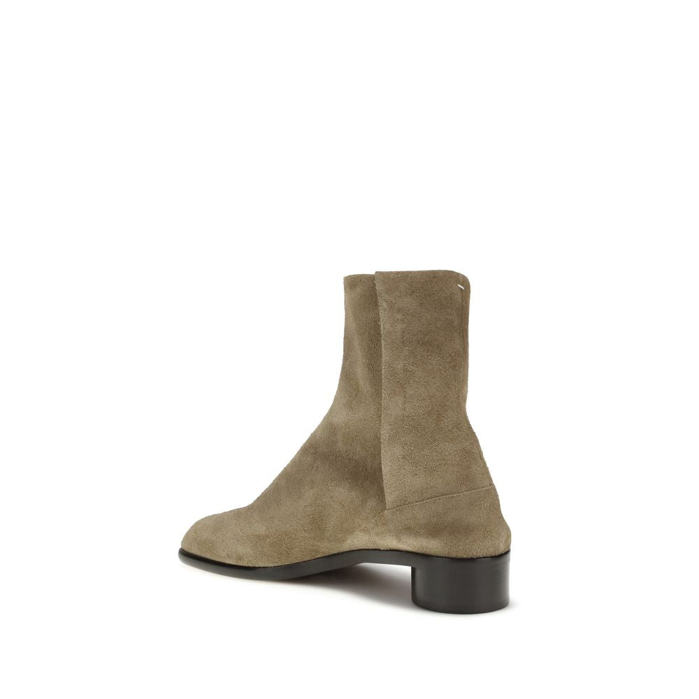 Margiela Beige Leather Ankle Boots Margiela