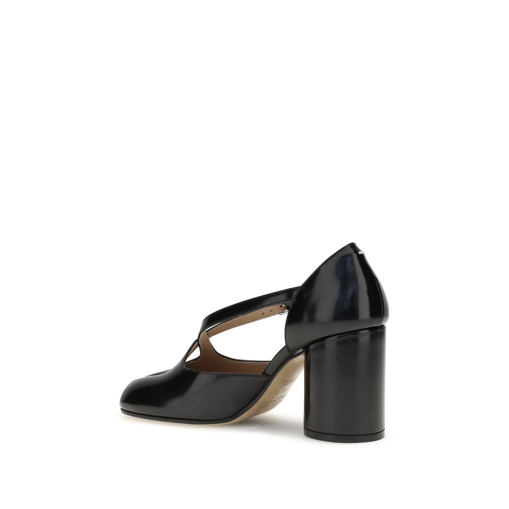 Margiela Black Calf Leather Bos Taurus High Heel Pumps Margiela