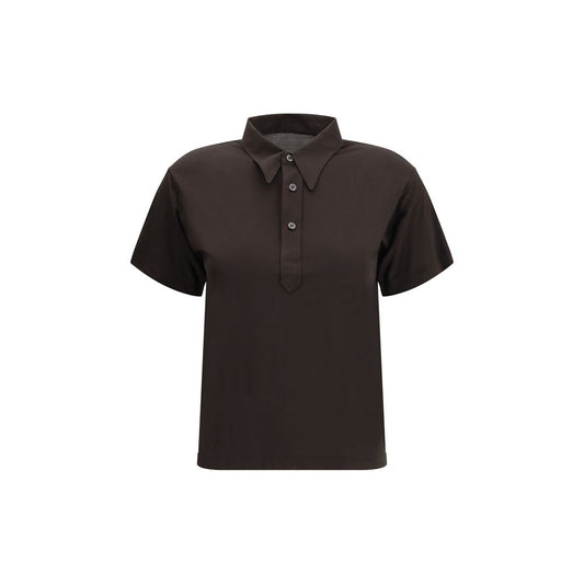 Margiela Brown Viscose Polo Shirt Margiela