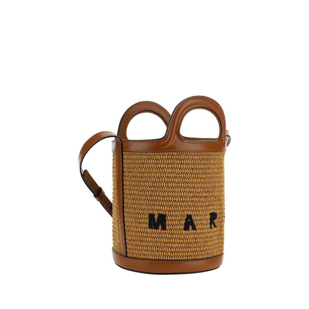 Marni Brown Cotton Backet Bag Marni