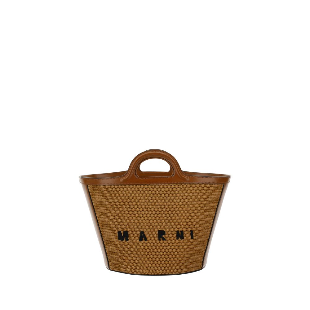 Marni Brown Cotton Shoulder Bag
