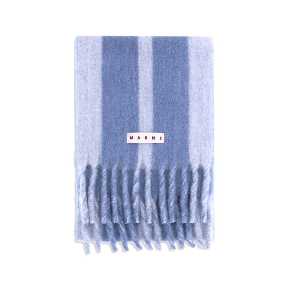 Marni Light Blue Wool Scarf Marni