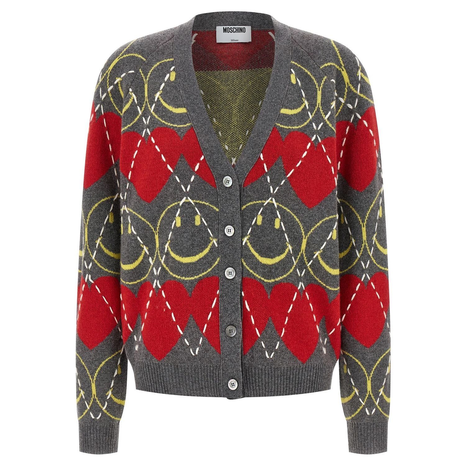 Moschino Multicolor Wool Cardigan