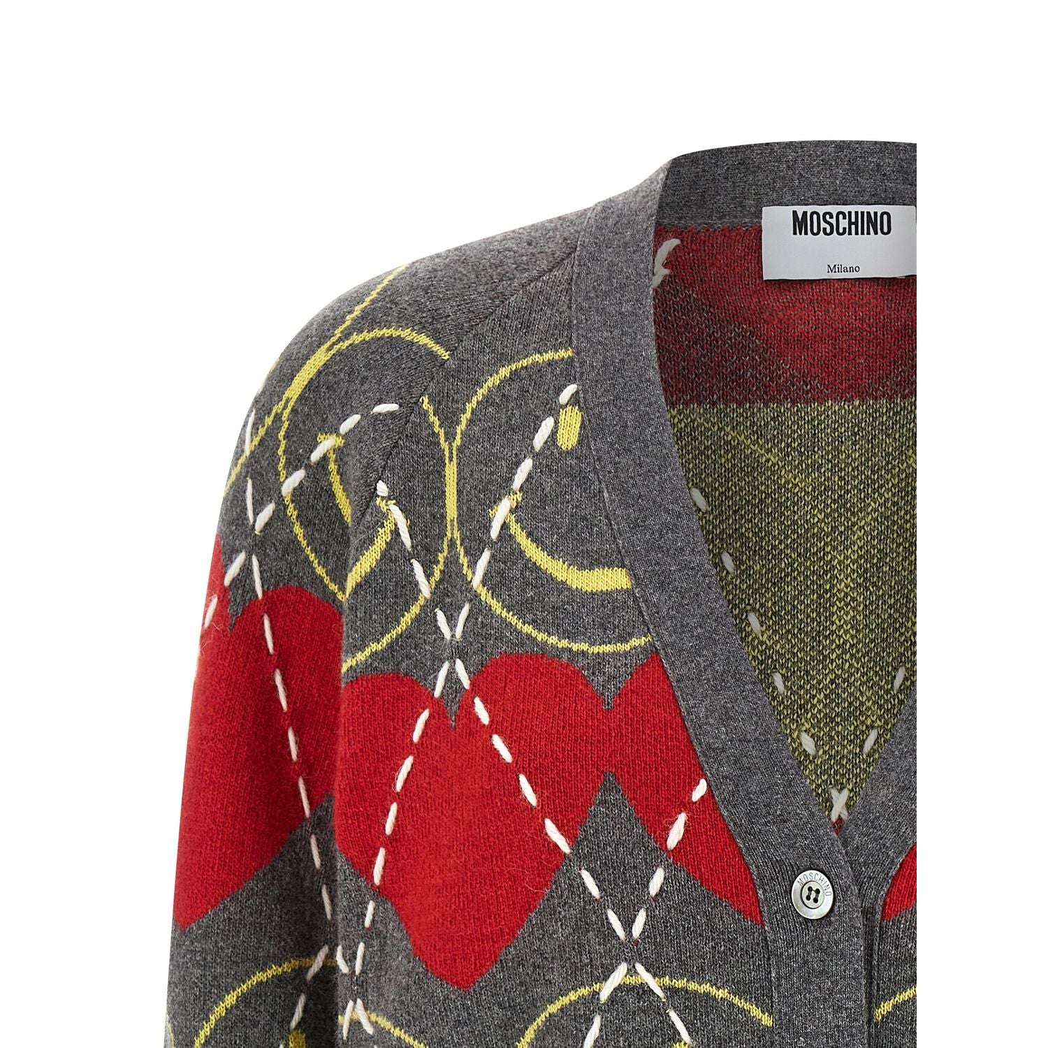 Moschino Multicolor Wool Cardigan