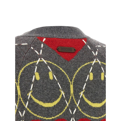 Moschino Multicolor Wool Cardigan