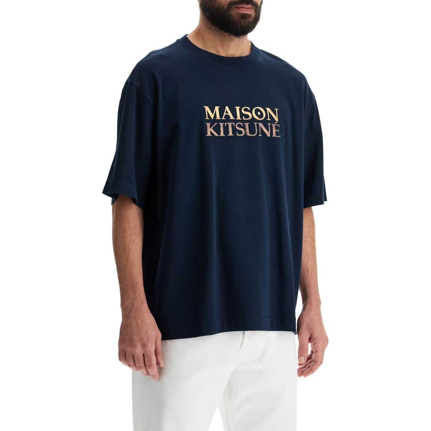 Maison Kitsune oversized t-shirt with gradient logo Topwear Maison Kitsune