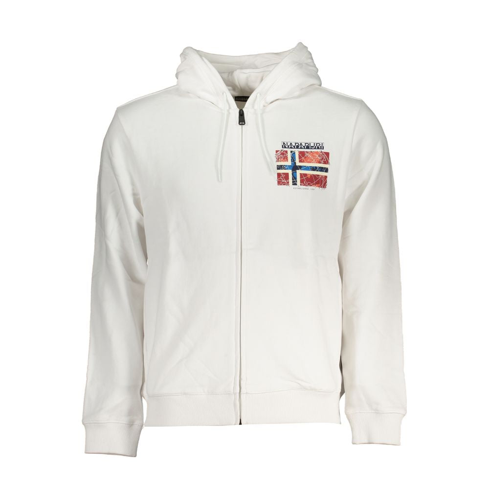Napapijri "Bianco Cotton Men's Sweatshirt with Hood"