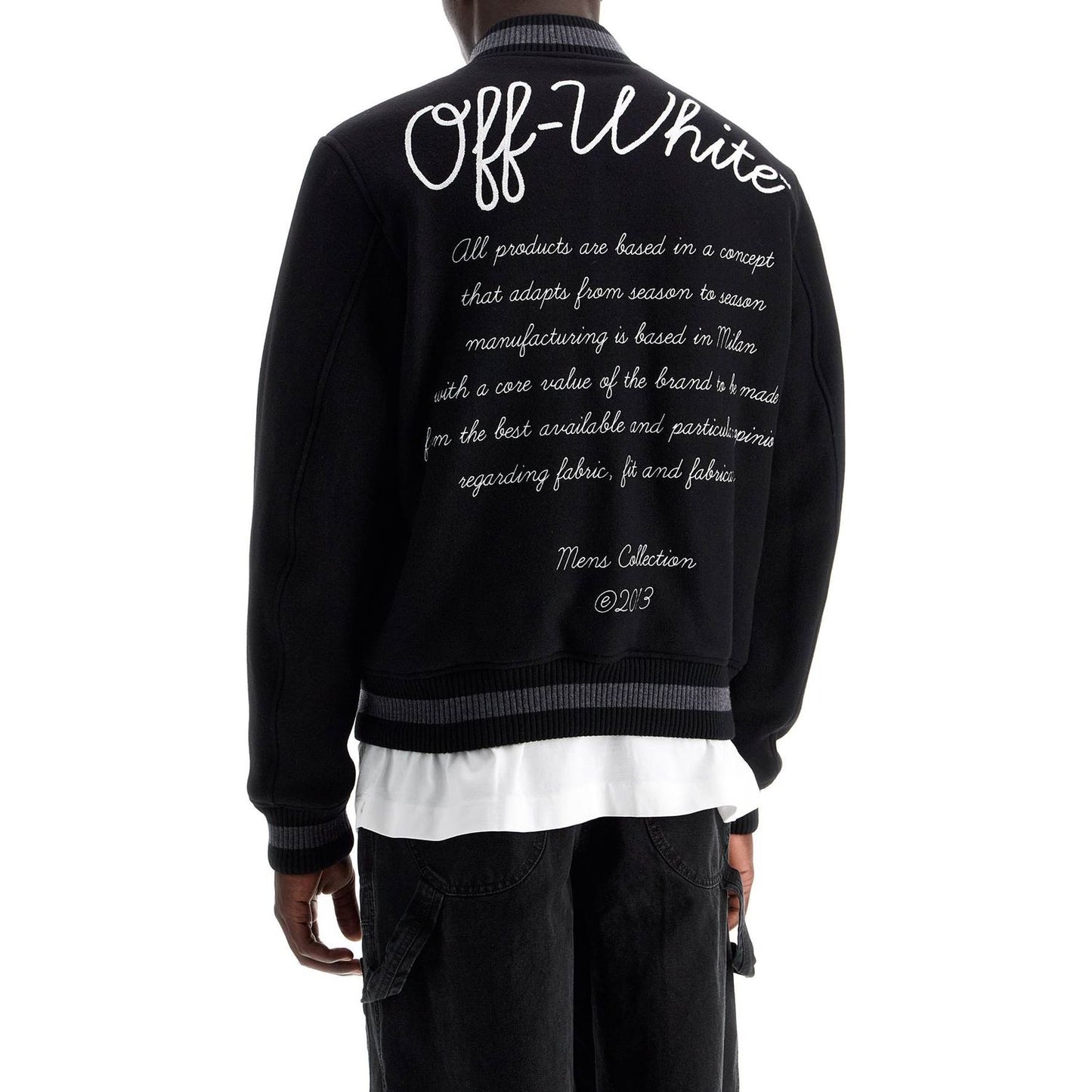 Off White Off-White embroidered lettering varsity Jackets Off White