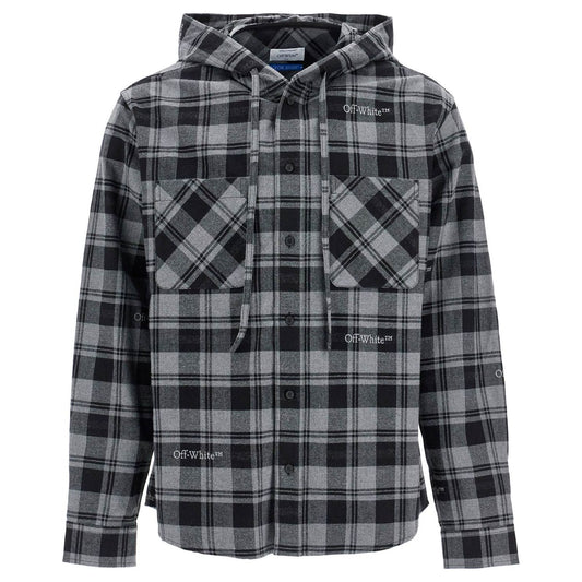 Off White Off-White checked overshirt with hood Vests Off White