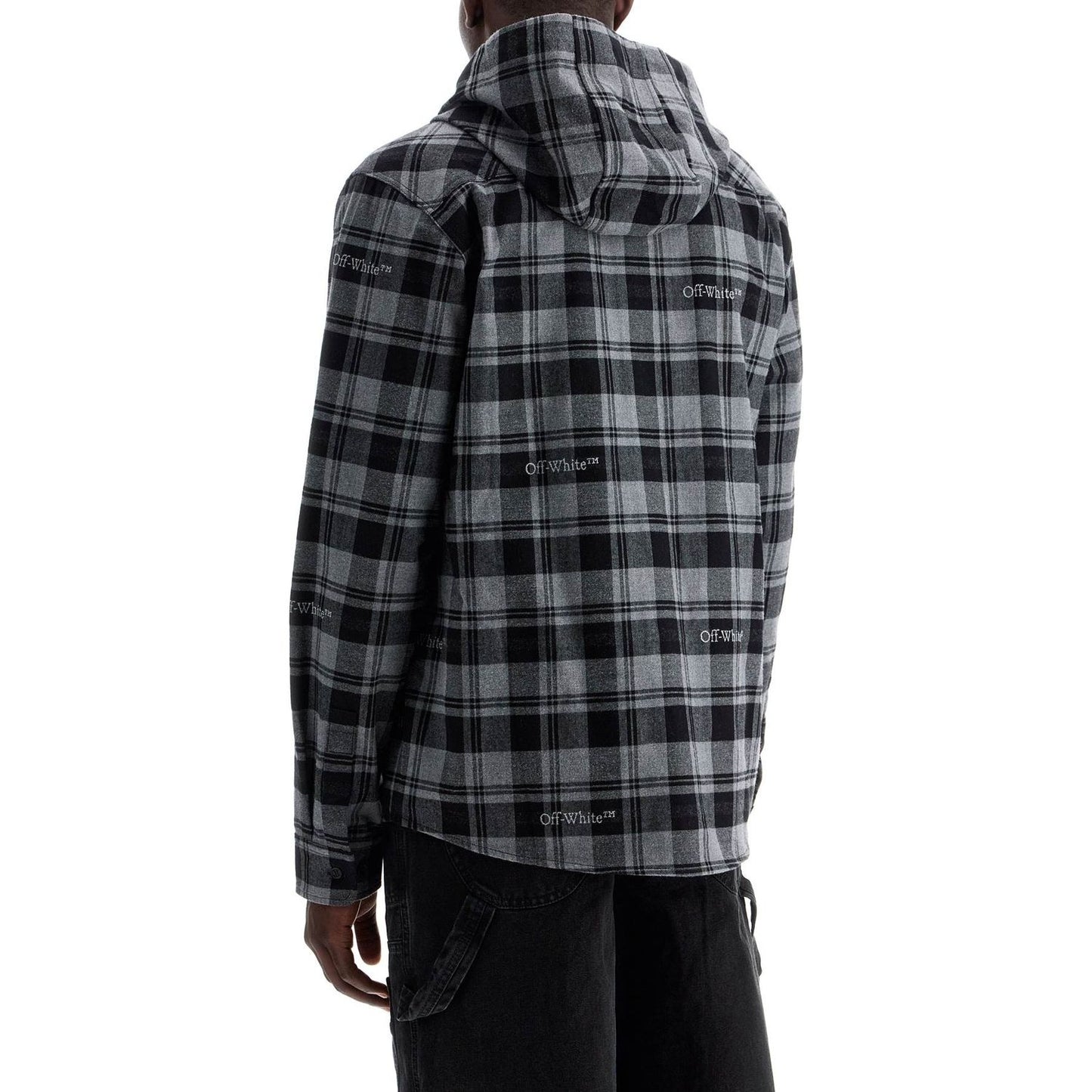 Off White Off-White checked overshirt with hood Vests Off White