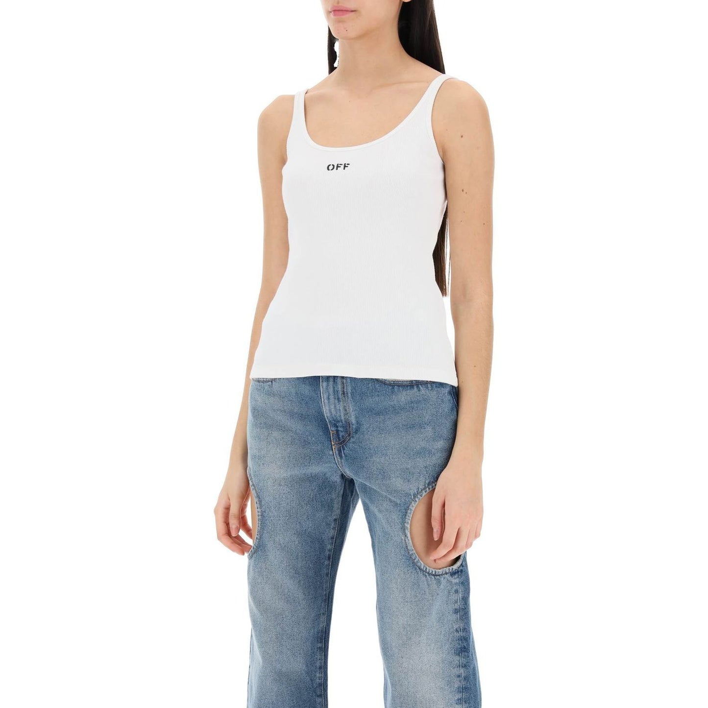 Off White Off-White tank top with off embroidery Topwear Off White