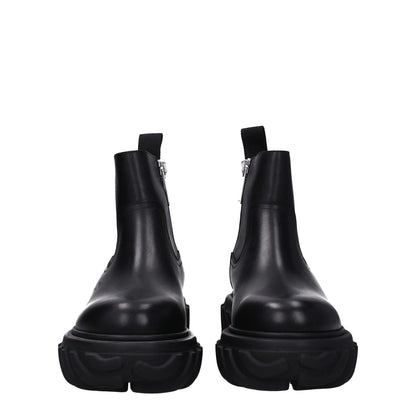 Off-White Black Leather Ankle Boots