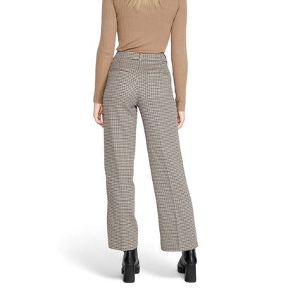 Only Beige Polyester Flared Pants Only