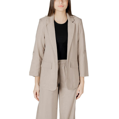 Only Beige Viscose Blazer Only