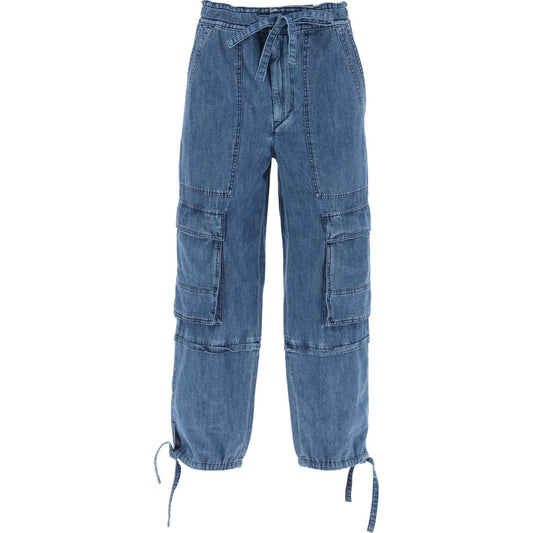 Isabel Marant Etoile ivy cargo pants in washed effect canvas fabric