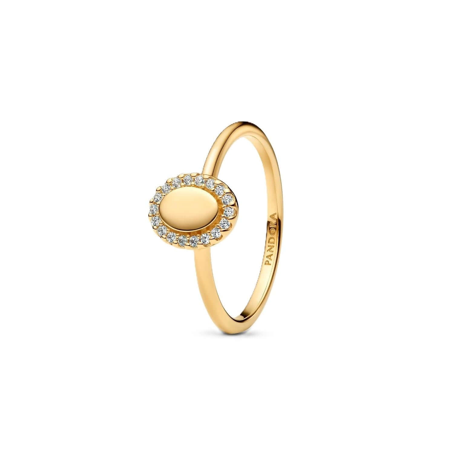 PANDORA JEWELRY Mod. ENGRAVABLE OVAL PAVÉ RING